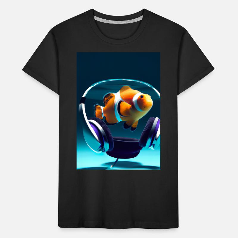Clownfisch Kopfhörer Kinder Premium Bio T-Shirt