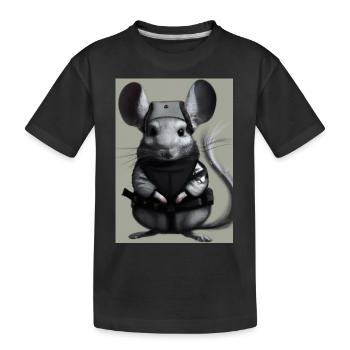 Chinchilla im Ninja-Kostüm - Kinder Premium Bio T-Shirt - Schwarz - Vorne