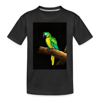 Papagei auf einem Baum - Kinder Premium Bio T-Shirt - Schwarz - Vorne