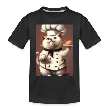 Chefkoch Katze - Kinder Premium Bio T-Shirt - Schwarz - Vorne
