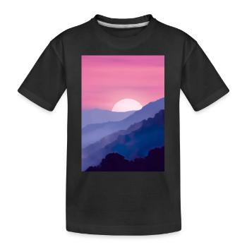 Rosa Sonnenuntergang - Kinder Premium Bio T-Shirt - Schwarz - Vorne