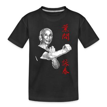 Yip Man Wing Chun Halftone Design - Kids' Premium Organic T-Shirt - black - Front