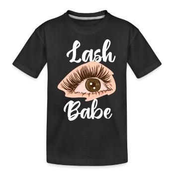 Wimpern-Babe - Kinder Premium Bio T-Shirt - Schwarz - Vorne