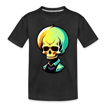 Skeleton with hair - Kids' Premium Organic T-Shirt - black - Front