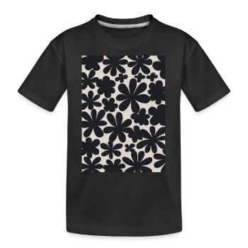 Schwarze Blumen-Muster - Kinder Premium Bio T-Shirt - Schwarz - Vorne