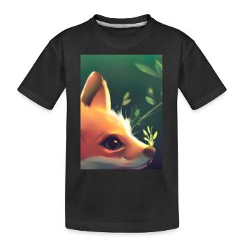 Niedliche Fuchs-Malerei - Kinder Premium Bio T-Shirt - Schwarz - Vorne