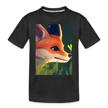 Niedliche Fuchs-Malerei - Kinder Premium Bio T-Shirt - Schwarz - Vorne