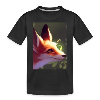 Niedliche Fuchs-Malerei - Kinder Premium Bio T-Shirt - Schwarz - Vorne