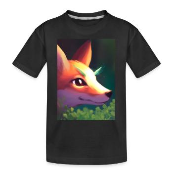 Niedliche Fuchs-Malerei - Kinder Premium Bio T-Shirt - Schwarz - Vorne
