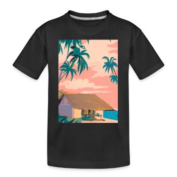 Hawaii Malerei - Kinder Premium Bio T-Shirt - Schwarz - Vorne
