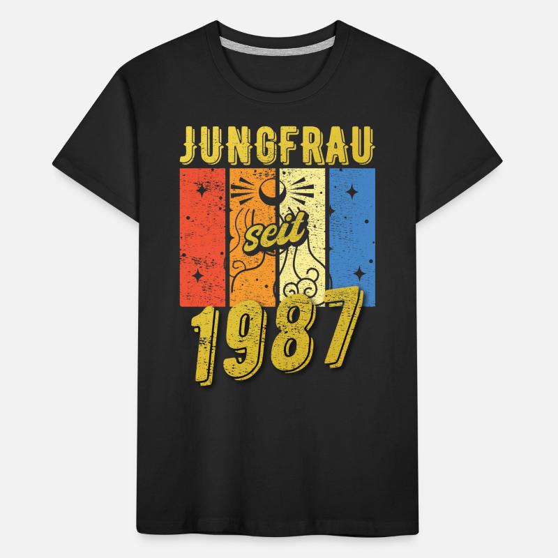 Jungfrau 1987 Sternzeichen Geburtstag Kinder Premium Bio T-Shirt