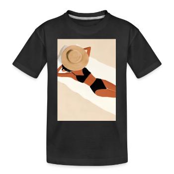 Frauen Sommerhut Bikini - Kinder Premium Bio T-Shirt - Schwarz - Vorne