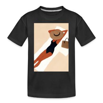 Frauen Sommerhut Bikini - Kinder Premium Bio T-Shirt - Schwarz - Vorne