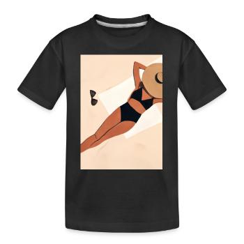 Frauen Sommerhut Bikini - Kinder Premium Bio T-Shirt - Schwarz - Vorne