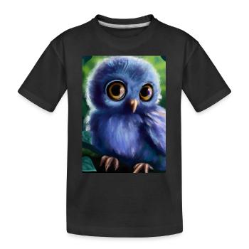 Baby-Kauz - Kinder Premium Bio T-Shirt - Schwarz - Vorne