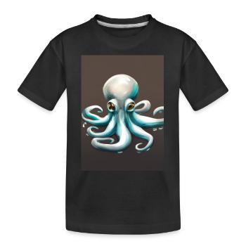 Niedlicher Oktopus - Kinder Premium Bio T-Shirt - Schwarz - Vorne