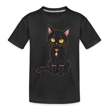Chat noir - T-shirt bio Premium Enfant - noir - Devant
