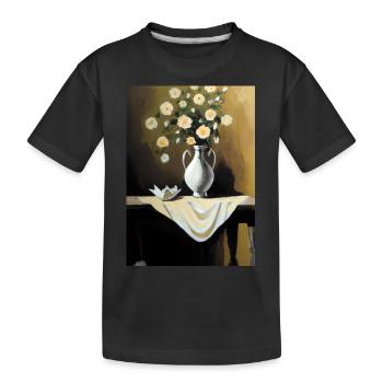 Fancy Blumen Vase - Kinder Premium Bio T-Shirt - Schwarz - Vorne