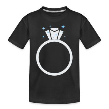 Diamond Wedding ring - Kids' Premium Organic T-Shirt - black - Front