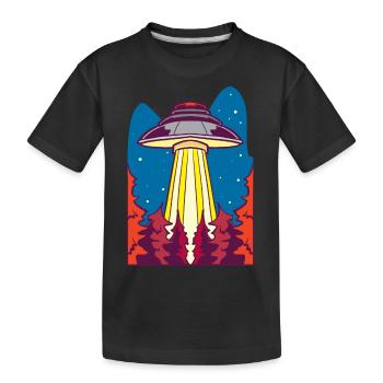 Alien | UFO | Raumschiff | UAP | außerirdische - Kinder Premium Bio T-Shirt - Schwarz - Vorne