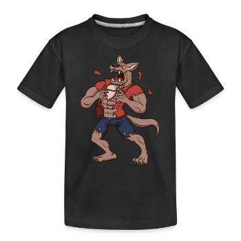 Heulender Werwolf - Kinder Premium Bio T-Shirt - Schwarz - Vorne