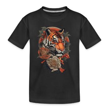 Tiger Tattoo - Kids' Premium Organic T-Shirt - black - Front