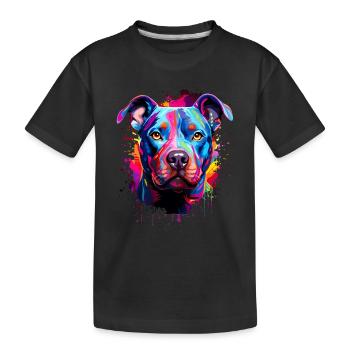 Pitbull coloré - T-shirt bio Premium Enfant - noir - Devant