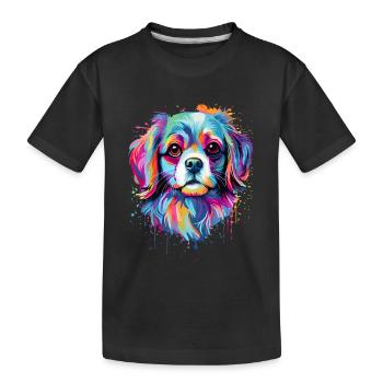 Pékinois coloré - T-shirt bio Premium Enfant - noir - Devant