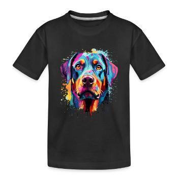 Rottweiler coloré - T-shirt bio Premium Enfant - noir - Devant