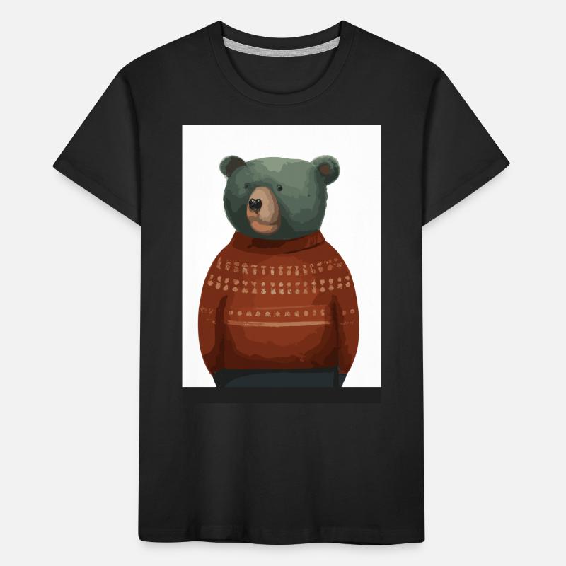 Bär im Winter Pullover Kinder Premium Bio T-Shirt