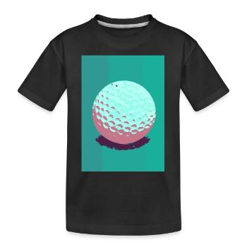 Retro-Golfball - Kinder Premium Bio T-Shirt - Schwarz - Vorne