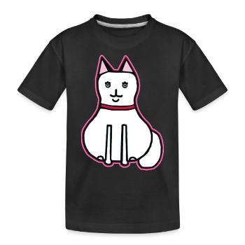 Katze Haustier Hauskatze Tierfreund Kinder Katzen - Kinder Premium Bio T-Shirt - Schwarz - Vorne
