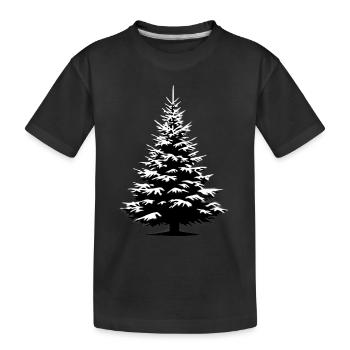 O sapin, sapin, sapin, épicéa, noël couvert de neige - T-shirt bio Premium Enfant - noir - Devant
