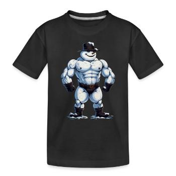 D’accord... un bonhomme de neige bodybuilder... - T-shirt bio Premium Enfant - noir - Devant