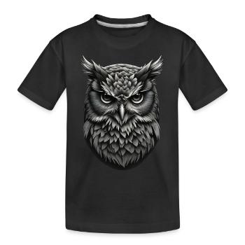 Majestätische Eulenpracht - Kinder Premium Bio T-Shirt - Schwarz - Vorne