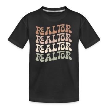 Retro Realtor Real Estate Agent Broker - Kids' Premium Organic T-Shirt - black - Front