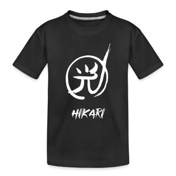 光 hikari lumière blanc romanji - T-shirt bio Premium Enfant - noir - Devant