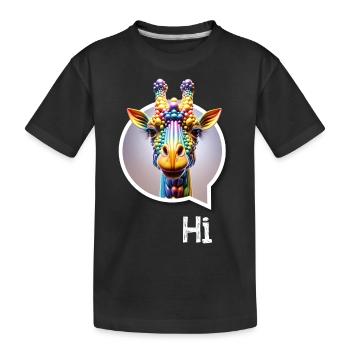 Girafe diversité CSD arc-en-ciel 3D dicton ballon - T-shirt bio Premium Enfant - noir - Devant