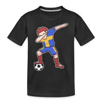 Schweden Schwedisch Fußball - Kinder Premium Bio T-Shirt - Schwarz - Vorne