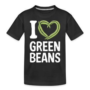 Grüne Bohnen - Kinder Premium Bio T-Shirt - Schwarz - Vorne