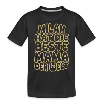 Milan as a saying - Kids' Premium Organic T-Shirt - black - Front