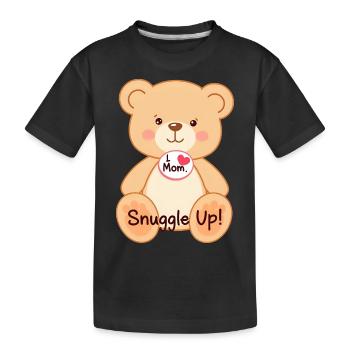 Adorable Teddy Bear Gift Idea: I Love Mom Heart - Kids' Premium Organic T-Shirt - black - Front