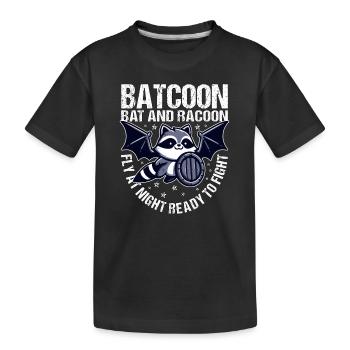 VOLER LA NUIT, PRÊT À EN DÉCOUDRE - CHAUVE-SOURIS ET RATON LAVEUR - T-shirt bio Premium Enfant - noir - Devant