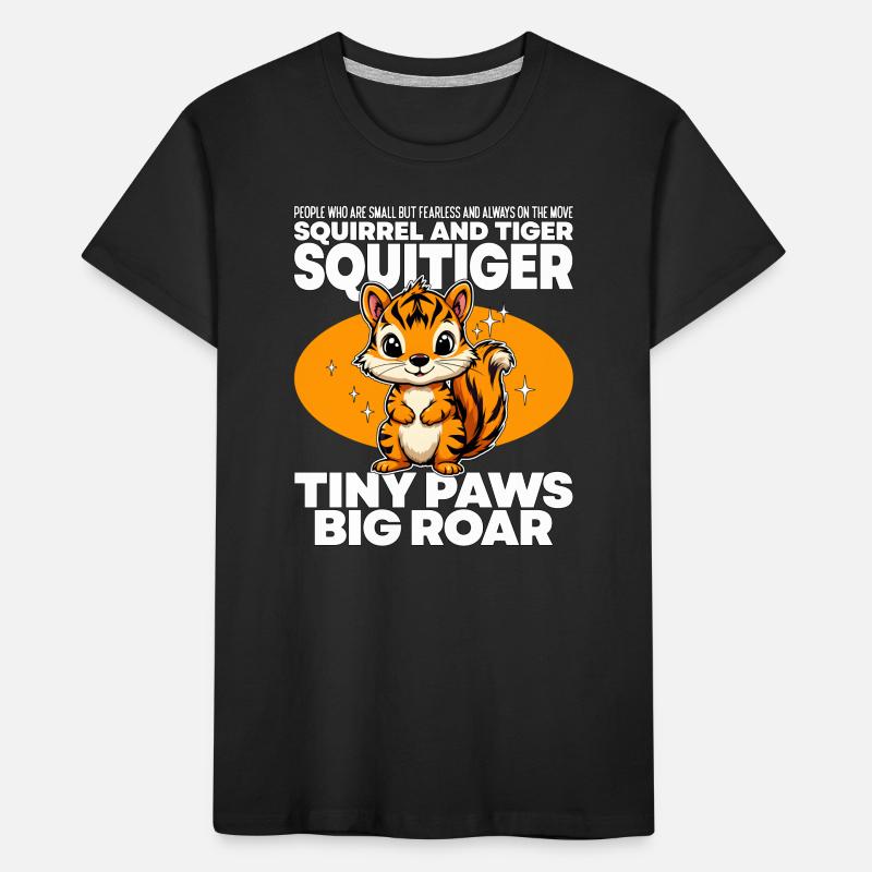 TINY PAWS BIG ROAR - EICHHÖRNCHEN UND TIGER - SQUITIGE Kinder Premium Bio T-Shirt