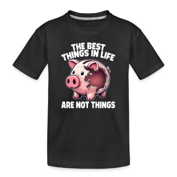 LES MEILLEURES CHOSES DE LA VIE NE SONT PAS DES CHOSES - T-shirt bio Premium Enfant - noir - Devant
