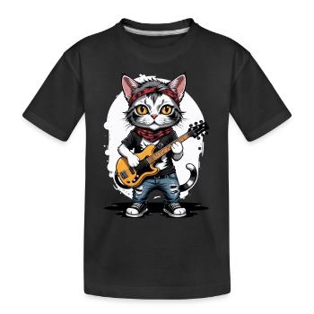 Cat Rocker Cat HardRock Gift - T-shirt bio Premium Enfant - noir - Devant