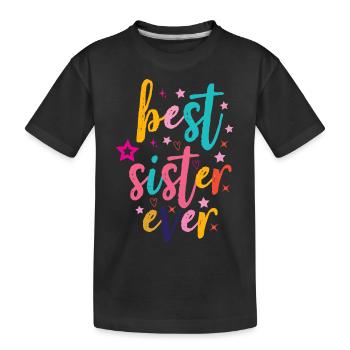 Beste Schwester - Kinder Premium Bio T-Shirt - Schwarz - Vorne