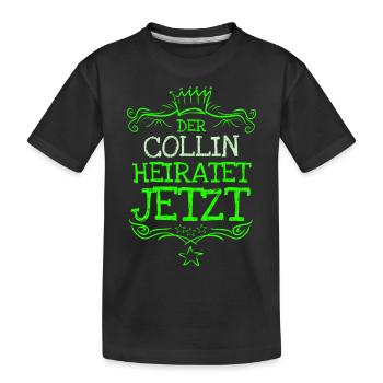 Collin - Kinder Premium Bio T-Shirt - Schwarz - Vorne