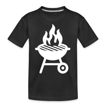 Grill Icon - Kids' Premium Organic T-Shirt - black - Front