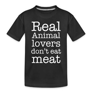 Vegan Real Animal Lovers - Kids' Premium Organic T-Shirt - black - Front